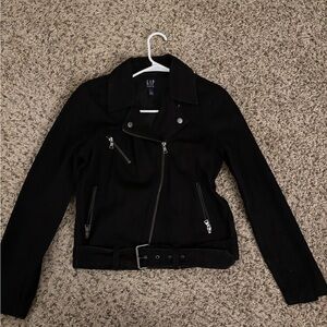 GAP Women's Black Denim Jacket with Silver Accents